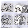 400PCS 13Size En Acier Inoxydable E-Clip Anneau De Retenue Externe Snap Kit De Assortiment Anneau Anneau De Circlips Interne, Av