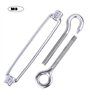 WiMas Lot de 5 tendeurs de fil à boucle tournante en acier inoxydable M8 réglables en forme de crochet et corde à œil