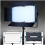 Yidoblo A2200BI Kits de Lampe de Panneau LED Bicolore réglable 75 W 3200K-5500K:contrôle DMX/App,télécommande,avec Portes de Gra