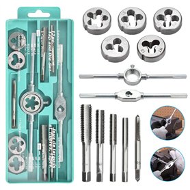 BUZIFU Lot de 12 Tarauds et Filières en Acier Filière Filetage Professionnels m6*1.0 m7*1.0 m8*1.25 m10*1.5 m12*1.75 pour Instal