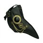 Masque de médecin de la peste avec engrenages et chaînes Steampunk Noir et doré
