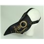 Masque de médecin de la peste avec engrenages et chaînes Steampunk Noir et doré