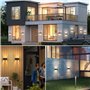 Applique Murale intérieur/Extérieur avec Détecteur de Mouvement，LED 24W Moderne Luminaire Murale,Éclairage Mural Etanche IP65 30