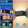 LED Applique Murale intérieur/Extérieur,24W 3000K blanc chaud Lampe Murale,Moderne Luminaire Murale,Éclairage Murals Etanche IP6