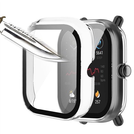Msiall [2 pièces Transparent avec film protecteur d'écran en verre trempé pour Amazfit Bip U/Bip U Pro