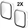 Msiall [2 pièces Transparent avec film protecteur d'écran en verre trempé pour Amazfit Bip U/Bip U Pro, 9H Dureté PC Case, Bumpe