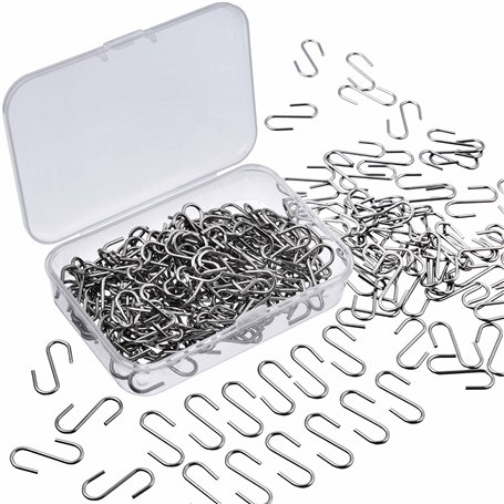 WILLBOND 150 Pièces Mini S Crochets Connecteurs en Métal Cintres à Crochet en Forme S avec Boîte de Rangement pour Artisanat DIY