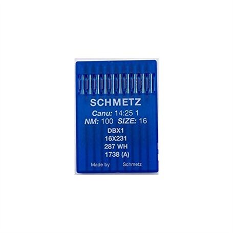 Lot de 10 aiguilles à coudre pour machine à coudre industrielle Schmetz DBx1 1738(A) 16 x 231 mm épaisseur 100/16 piston rond