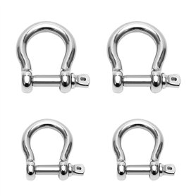 Lot de 4 manilles à anneau en D en acier inoxydable 304 M8 M10 - Pour gréement lourd