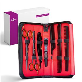 MJW Ensemble de Ciseaux de Coupe de Cheveux–Ciseaux de Coiffure et de Coupe Avec 3 Peignes à Cheveux