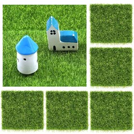 BUENTYA 5 PCS Pelouse Miniature Gazon Artificiel Réaliste en Tissu Non Tissé Pelouse Synthétique Intérieur et Extérieur Tapis de