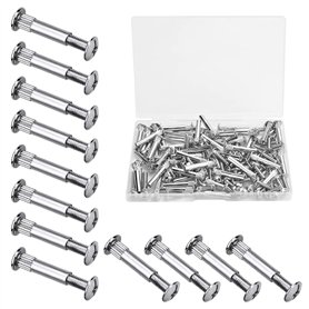 BUENTYA 60 PCS M4 Vis Assemblage Meuble Vis de Connexion avec Boulon Vis de Raccordement en Fer Nickelé Vis de Connecteur de Meu