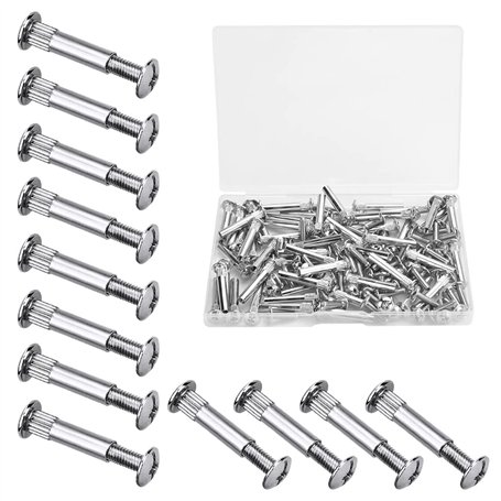 BUENTYA 60 PCS M4 Vis Assemblage Meuble Vis de Connexion avec Boulon Vis de Raccordement en Fer Nickelé Vis de Connecteur de Meu