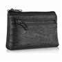 kwmobile Pochette clefs avec Protection RFID - Deux Compartiments et Porte-clé - Étui en Simili Cuir pour Homme et Femme - Noir