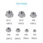 HAKOTOM 180Pcs Écrou à Embase Hexagonale Écrou de Blocage Écrous Hexagonaux à Bride Dentelée en Acier Inoxydable Écrous à Bride 