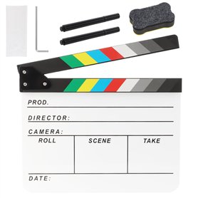 Ribvane Clap en acrylique pour réalisateurs de films - Photographie vidéo - Scène d'action - Avec une gomme magnétique pour tabl