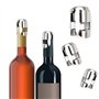 6 Pièces Bouchons de Bouteille, 3 pièces Bouchons de Vin, 3 pièces Bouchon à Champagne en Acier Inoxyable, Scellé Champagne Bouc