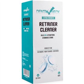 Dental Check Retainer & Denture Cleaning Tablets + Free Denture Case. 3 month Supply