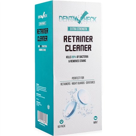 Dental Check Retainer & Denture Cleaning Tablets + Free Denture Case. 3 month Supply