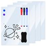 VGECEE Tableau Frigo Magnétique A4, Tableau Aimanté Autocollant, Tableau Blanc Effaçable Mural, Feuille Magnétique Blanche, avec