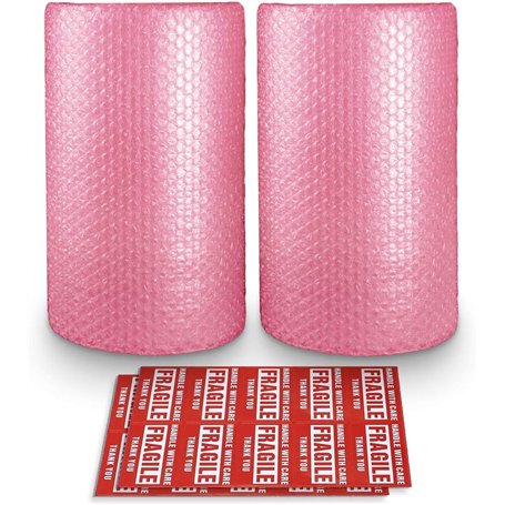 Lot de 2 rouleaux de papier à bulles antistatiques pour emballage
