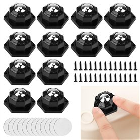 ADERTOS 12PCS Mini Roulette Auto-Adhésive Mini Roulettes Pivotantes Universelles Roulettes Pivotantes À 360 Degrés Petites Roule