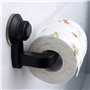 Support de papier toilette à ventouse - Fixation murale - Sans perçage - Forte adhérence - Pour salle de bain et cuisine - Noir