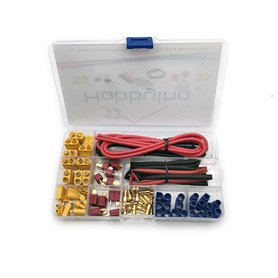 HobbyInn Kit de connecteurs de batterie RC Lipo Deans T XT30 XT60 EC3 mâle et femelle avec fil en silicone et tube thermorétract
