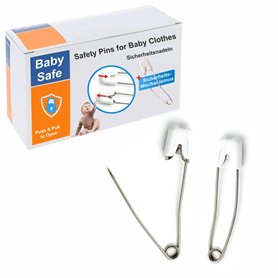 Sachverständigen-Zubehör® Épingles de sûreté bébé [Safety épingles à Couches] Blanc Grand 58 mm 4/8 pcs | Acier Inoxydable pour