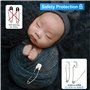 Sachverständigen-Zubehör® Épingles de sûreté bébé [Safety épingles à Couches] Blanc Grand 58 mm 4/8 pcs | Acier Inoxydable pour 