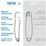 Sachverständigen-Zubehör® Épingles de sûreté bébé [Safety épingles à Couches] Blanc Grand 58 mm 4/8 pcs | Acier Inoxydable pour 
