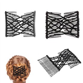 VOARGE Barrette à Cheveux Barrette Pince à Cheveux Extensible Magic Hair Comb 2pcs Magic Perles Élastique Pince à Cheveux pour F
