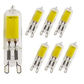 xin da xin Lot de 6 ampoules LED G9 - Corps en verre - Blanc froid - 6000 K - 5 W - Remplace une ampoule halogène de 40 W - 400