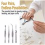 Beaditive Ensemble Professionnel De Pinces De Précision En Acier Inoxydable - Pincettes Artisanales Pour Bijoux Et Nail Art - Ou