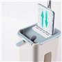 Ensemble serpillère plate et seau – Balai à main à presser | Serpillère et seau avec essoreuse | Tampons réutilisables en microf