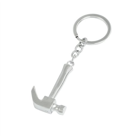 sourcingmap Couleur Argent Mini Marteau Arrache-clou Décor Métal Porte-clés Chaîne - Argenté