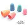 Qling Pack de 5 Caoutchouc Dés à Coudre, Anti-dérapant Flexible Thimblette Caoutchouc pour Note-Counting Page-Turning, Couture, 