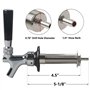 PERA Robinet de fût de bière avec tige de 127 mm et poignée noire pour brassage maison
