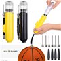 2X Pompes Ballon - Super Compact - Double Action (Pompes d'air Lorsque Vous Poussez et Tirez) - pour Ballons de Sport (Basketbal