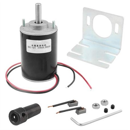 WMYCONGCONG Moteur à aimant permanent DC 12/24V 30W haute vitesse CW/CCW (12 V CC 3500 tr/min) et support de montage pour motoré