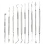 TOVOT 10 Pièces Outils de sculpture en cire en acier inoxydable Outils de sculpture double face Outils de modelage de l'argile