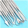 TOVOT 10 Pièces Outils de sculpture en cire en acier inoxydable Outils de sculpture double face Outils de modelage de l'argile
