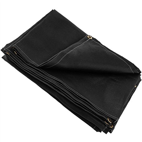 Mophorn Couverture en fibre de verre de soudure 10 x 10 PI Ignifugation soudure Bouclier de sécurité pour gas station noire prot