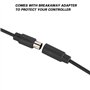 VBESTLIFE Câble pour 360, Adaptateur de Rupture de câble de Remplacement de câble de Manette de Jeu USB 5 Broches pour 360 (Noir