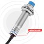 ASHATA Capteur de proximité avec Interrupteur détecteur, Inductif détecteur de proximité commutateur LJ12A3-4-ZBX DC 3-Fil NPN 6