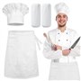 Nizirioo 3pcs Toque De Chef Et Tablier De Cuisine Manches