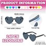 WANDGU Lot de 24 paires de lunettes de soleil en forme de cœur - Couleurs fluo - 12 couleurs - En forme de cœur - Transparentes 