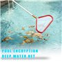 Épuisette de piscine professionnelle en métal - Mailles fines - Épuisette de fond avec double filet - Épuisette professionnelle 