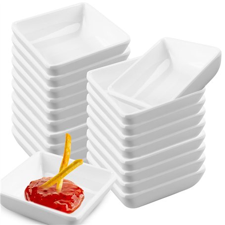 SPORWAY Lot de 18 bols empilables carrés pour sauce soja
