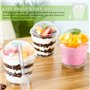Sporgo Lot de 50 verres à dessert avec couvercle : bols à dessert en plastique 200 ml avec 50 cuillères à soupe et 50 couvercles